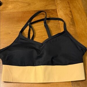 Two-Tone Lightweight Sports Bralette — Black and Tan
